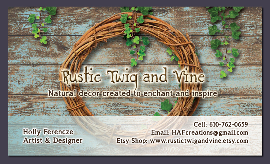 Rustic Twig and Vine Business Card Design